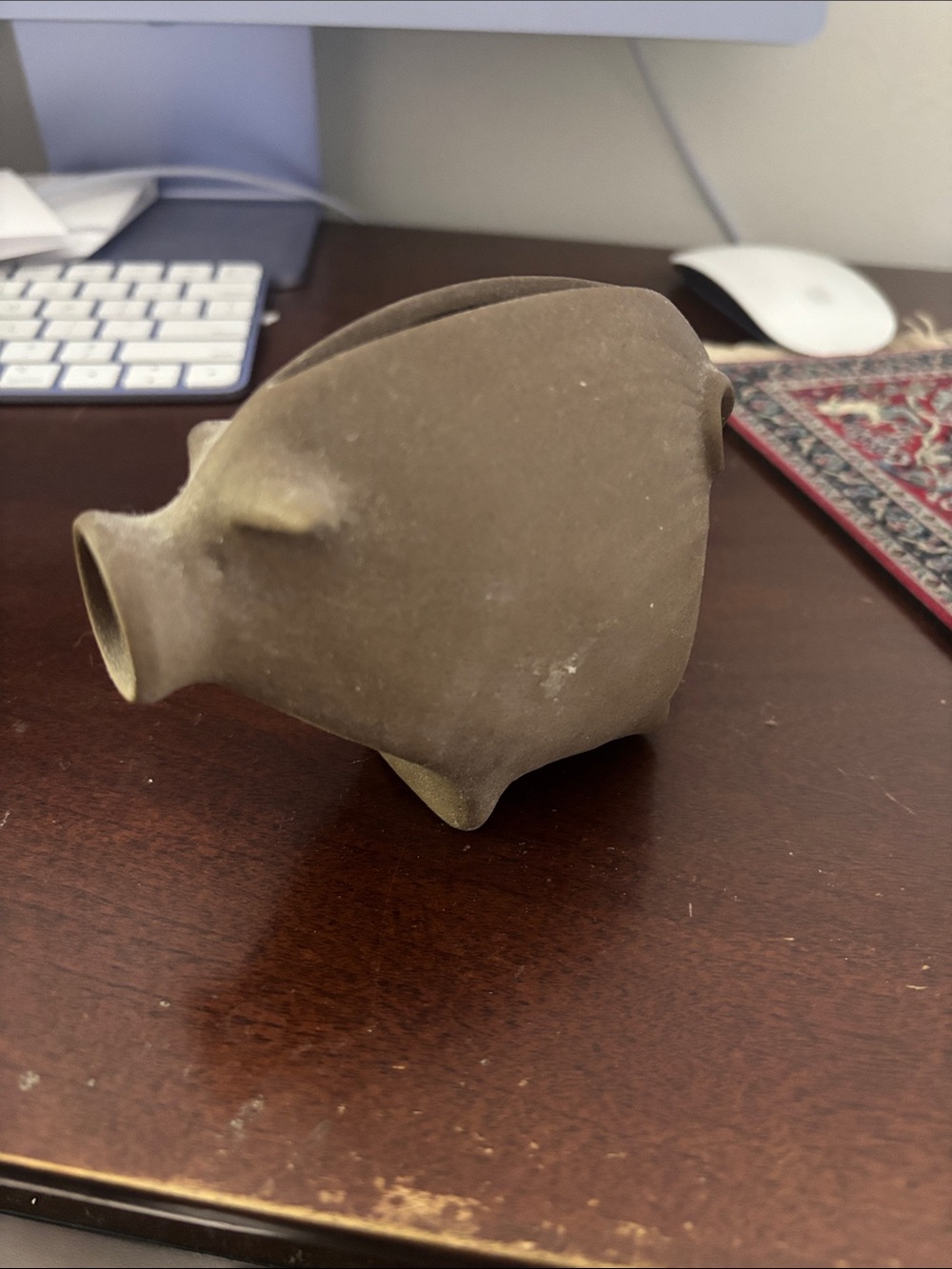 Matte Clay Ceramic Piggy Bank.